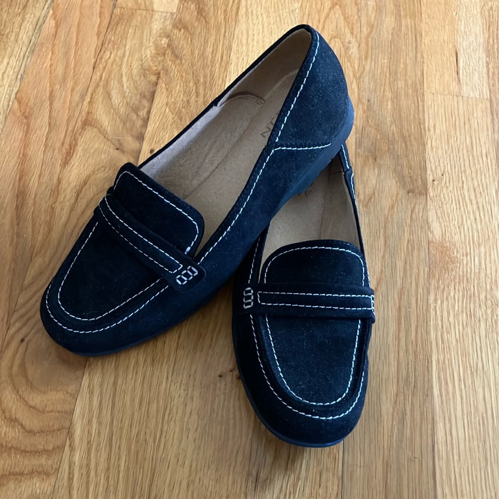 Naturalizer Womens Dannah Loafer Shoes Suede Black Size 8